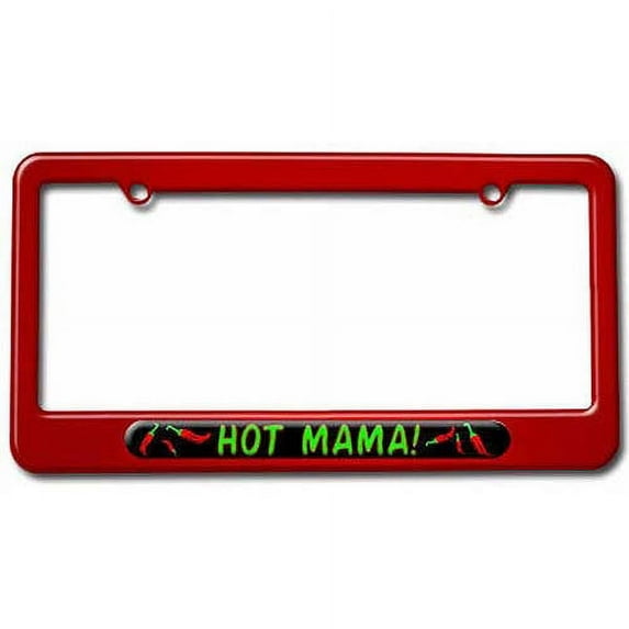 Hot Mama, Chili Pepper License Plate Tag Frame, Multiple Colors