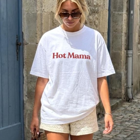 Hot Mama tshirt Cool Mom Tee Trendy Mom Shirt Minimal Mama Top Mothers Day Gift Tee Everyd