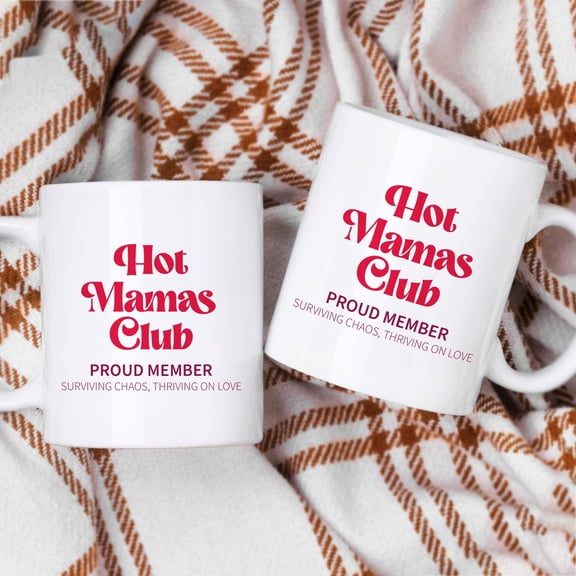 Hot Mamas Club Coffee Mug, Trendy Mug, Proud Mom Mug, Humorous Mug, Ceramic Mug, Birthday Gift for Mom, Hot Chocolate Mug, New Mom Gift