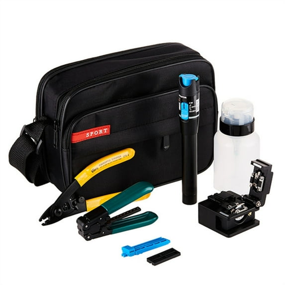 Hot Melt 8 In 1 Fiber Optic FTTH Tool Kit With Fiber Cleaver And 1MW Visual Fault Locator ,Precise Cleaving
