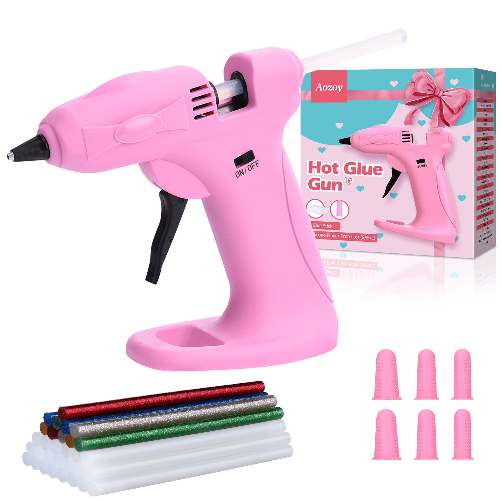 Hot Melt Cordless Glue Gun with 30 Glue Sticks & 6 Finger Protectors