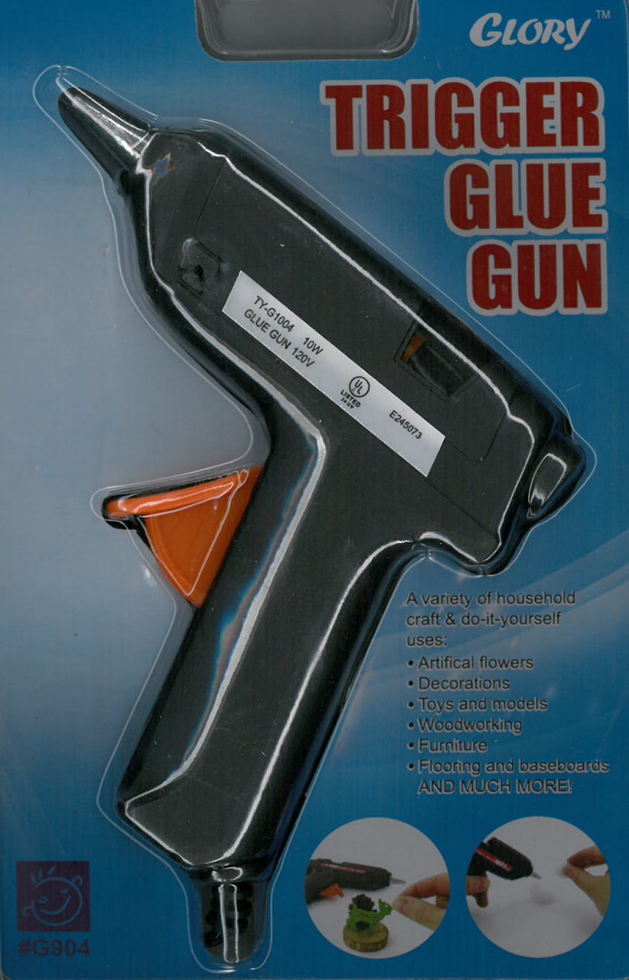 Hot Melt Trigger Glue Gun, 3 4" refills, clamshell, CASE PACK of 12