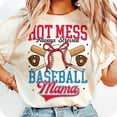 thumbnail image 1 of Hot Mess Always Stressed Baseball Mama T-Shirt, Sports Mom T-Shirt, Baseball Mom T-Shirt, Game Day T-Shirt, Baseball Coquette T-Shirt, Retro Baseball Tee, 1 of 5