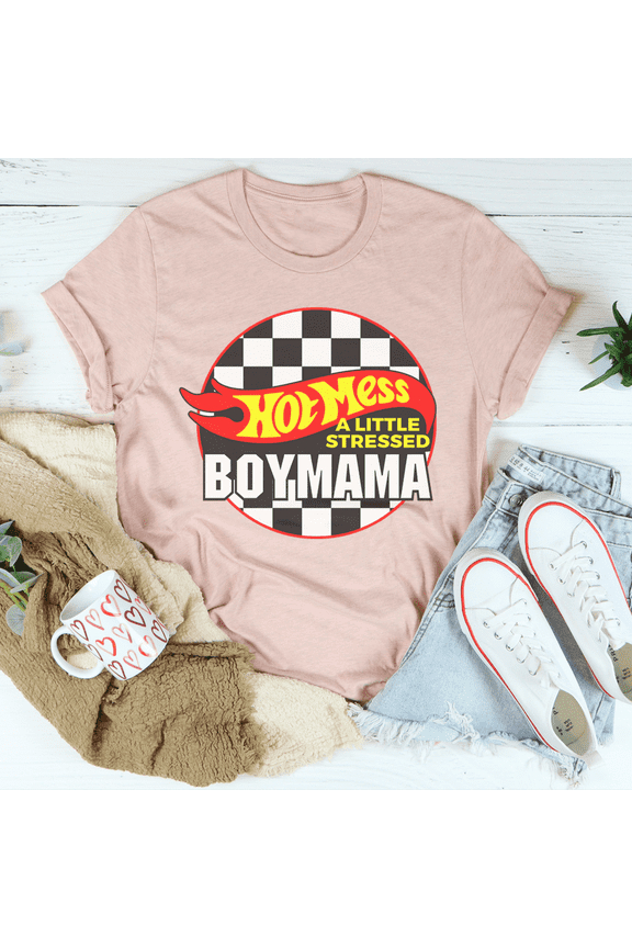 Hot Mess Boy Mama Printify T-Shirt T-Shirt