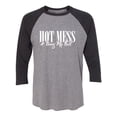 thumbnail image 1 of Hot Mess & Doing My Best Unisex 3/4 Sleeve Baseball Raglan Tee, 1 of 2