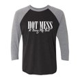 thumbnail image 1 of Hot Mess & Doing My Best Unisex 3/4 Sleeve Baseball Raglan Tee, 1 of 3