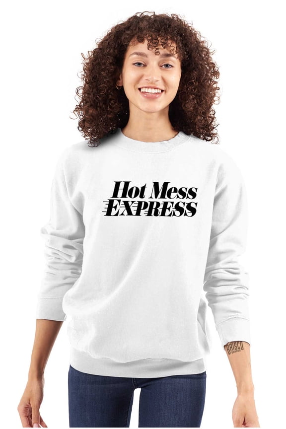 Hot Mess Express Rebel Girly Messy Women Plus Size Crewneck Sweatshirt Brisco Brands 2X