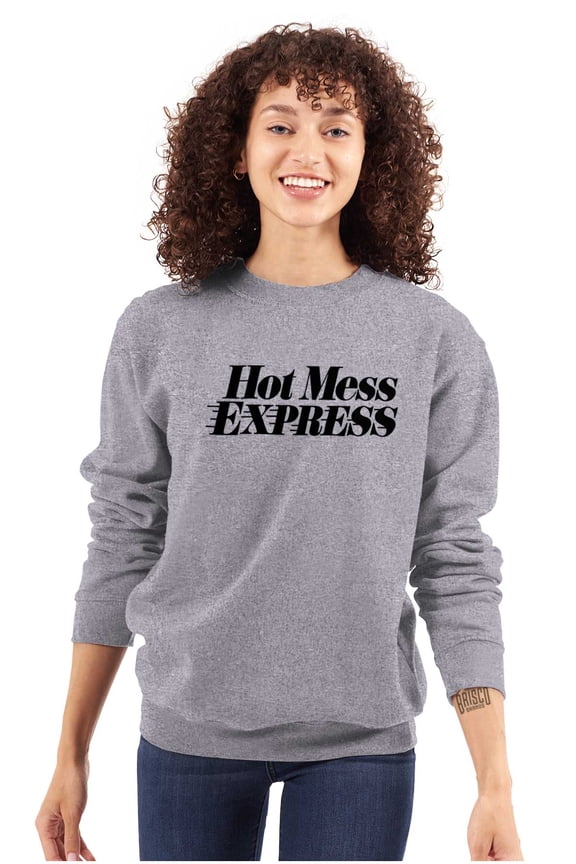 Hot Mess Express Rebel Girly Messy Women Plus Size Crewneck Sweatshirt Brisco Brands 3X