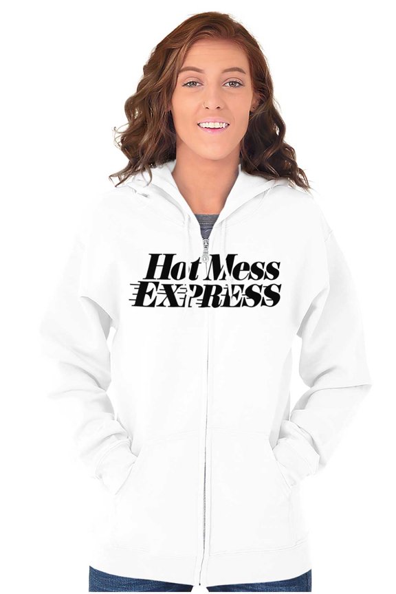 Hot Mess Express Rebel Girly Messy Womens Plus Size Graphic Zipper Hoodie Brisco Brands 2X