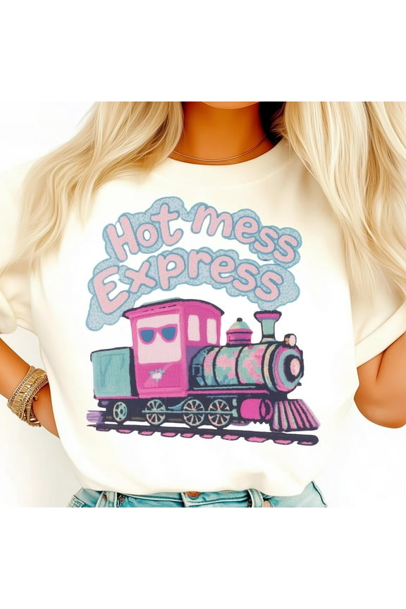 Hot Mess Express Shirt, Funny Mom Train Shirt, Cute Pastel Chaos Shirt, Retro Girl Power Shirt, Kawaii Mom Life Shirt