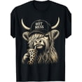 thumbnail image 1 of Hot Mess Highland Cow Funny Cute Coffee Lover Graphic T-Shirt, 1 of 6