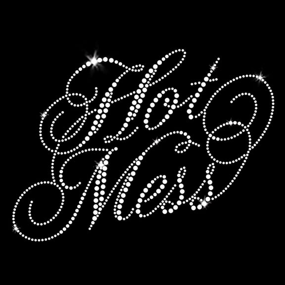 Hot Mess Iron-on Clear Rhinestone Transfer by JCS Rhinestones