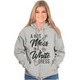 thumbnail image 1 of Hot Mess White Dress Bachelorette Womens Plus Size Graphic Zipper Hoodie Brisco Brands 2X, 1 of 5