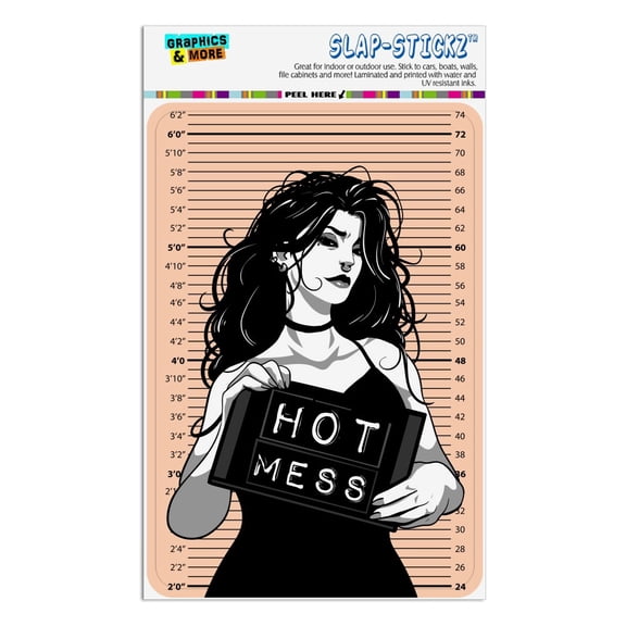 Hot Mess Woman Mug Shot Home Business Office Sign