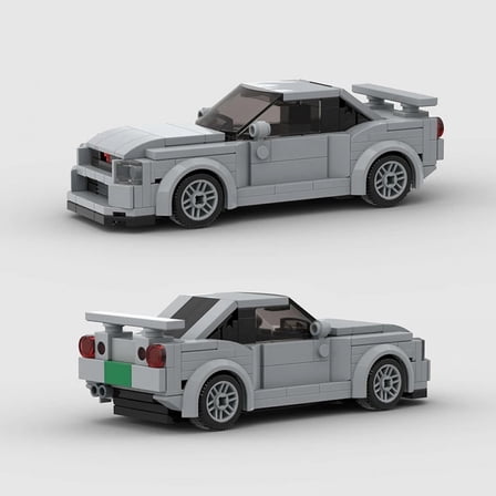 Hot Moc Skyline GT-R R34 City Vehicle Building Blocks Speed Champions Car Racing F1 Model Sport Super Technique Kids Toys Gifts