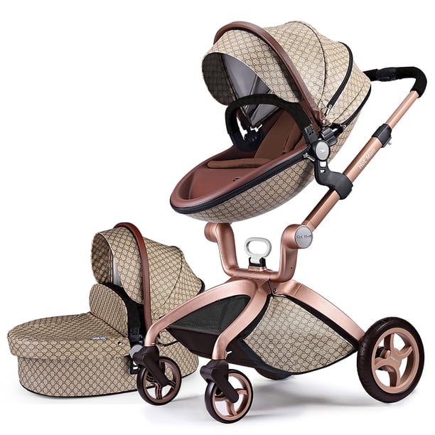 Hot Mom Travel Infant F22 Model Baby Stroller, Luxury PU Leather