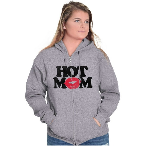 Hot Mom Funny Best Cool Mothers Day Women Plus Size Zipper Hoodie Brisco Brands 5X