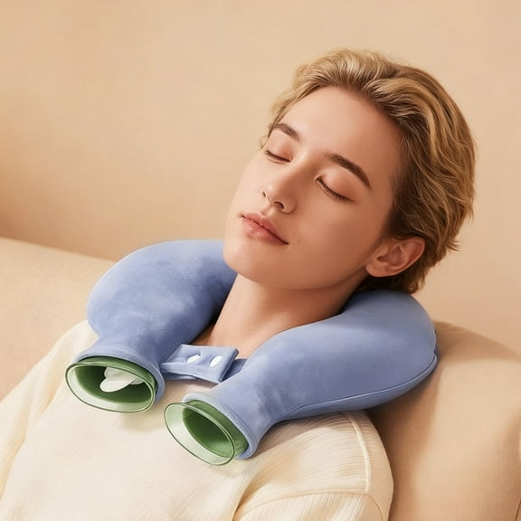 Hot Neck Wrap,U Shaped PVC Explosion-Proof Hot Water Bottle for Shoulders,Hand Warmer Heat Pack Hot Pain Relief Neck Relaxing Warming Heating Wrap Pillow Hot Water Bag （Dark Blue）