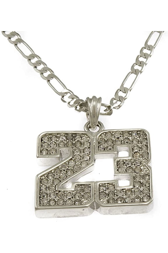 Hot New Silver Tone 23 basketball Men's Pendant with 24" Chain