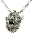 thumbnail image 1 of Hot New Silver Tone Roaring Lion King Men's Pendant with 24" Chain, 1 of 1
