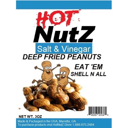 Hot NutZ Deep Fried Salt & Vinegar Shelf-Stable Bites, 9 Packs.