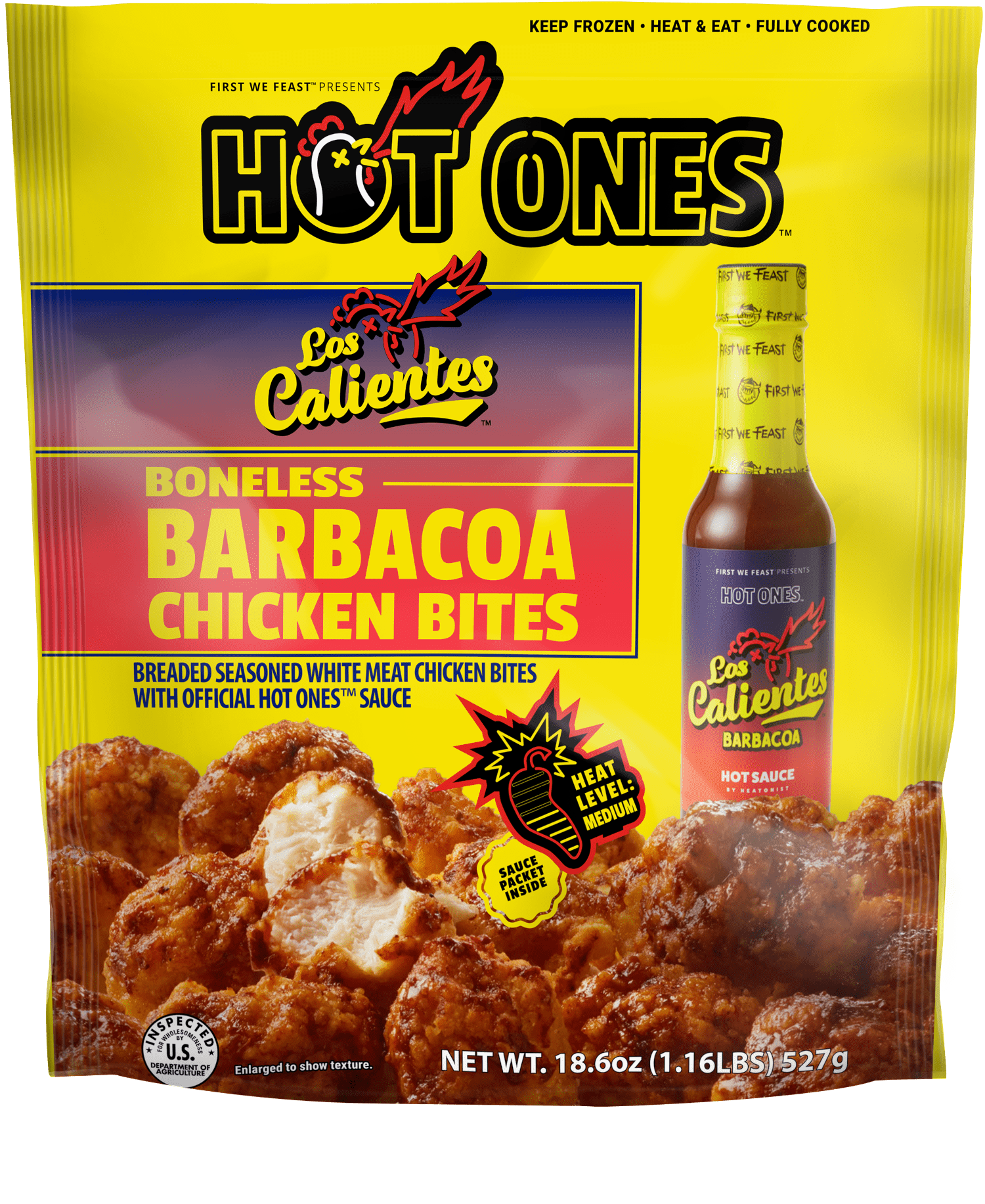 Hot Ones Boneless Chicken Breast Bites, 18.6 oz., Los Calientes ...