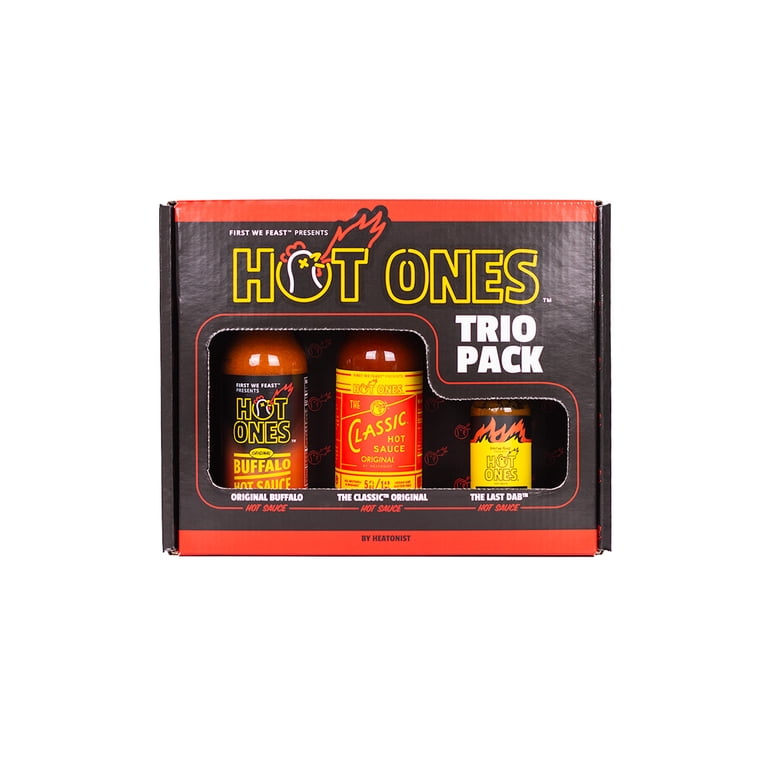 Hot Ones Mini Dab Hot Sauce Trio Gift Box, Includes Buffalo