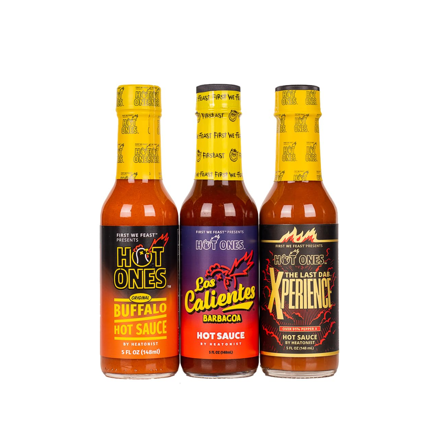 Hot Ones Season 22 Hot Sauce Pack With The Buffalo Hot Sauce, Los Calientes Barbacoa & The Last