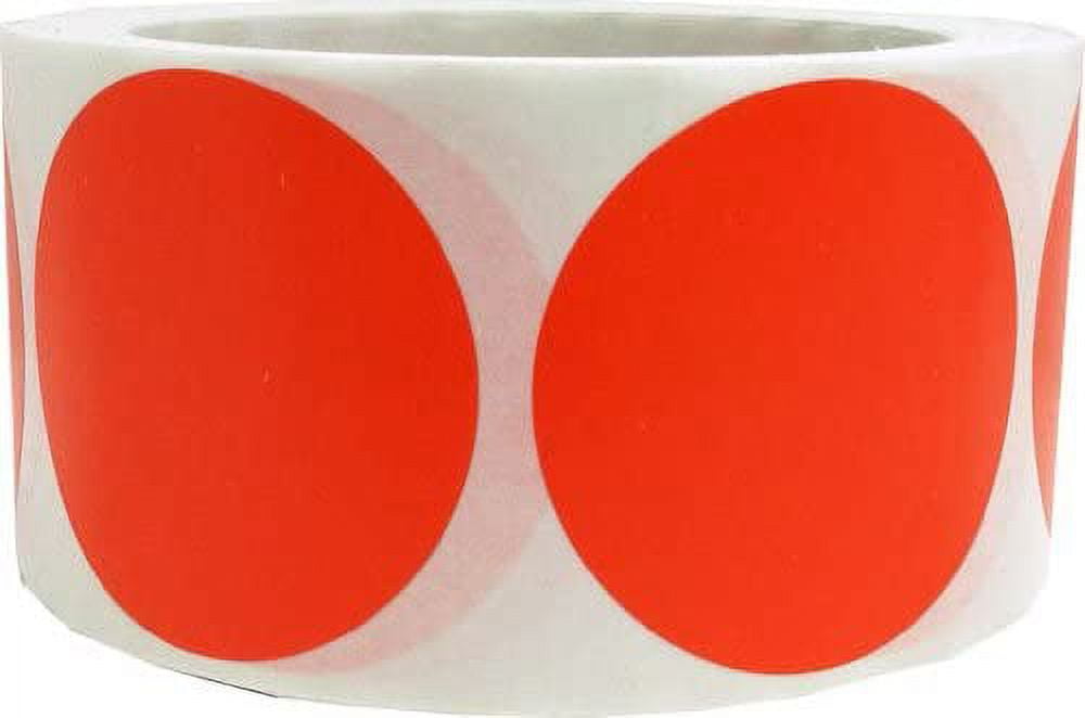 Hot Orange Circle Stickers 51 mm 2" Inches Round 500 Pack