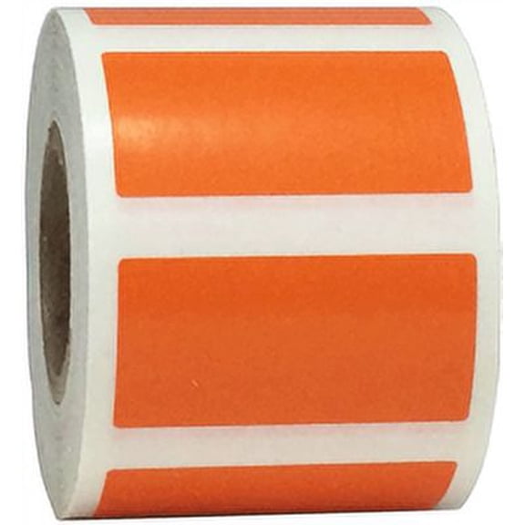 Hot Orange Rectangle Stickers | 0.75 x 1.5" Inch | 500 Pack