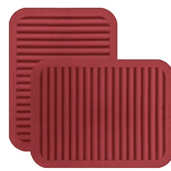 Hot Pads for Kitchen Counter, Versatile & Durable Heat Resistant Silicone Trivets, Multi-Purpose Trivets Mats, Red Silicone Pad Mats 2 Pack