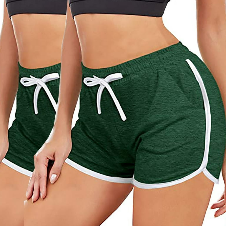 Hot Pants Women's Gym Workout Yoga Shorts Sexy High Waist Shorts Gym  Running Stretchy Dance Athletic Shorts Pack of 2