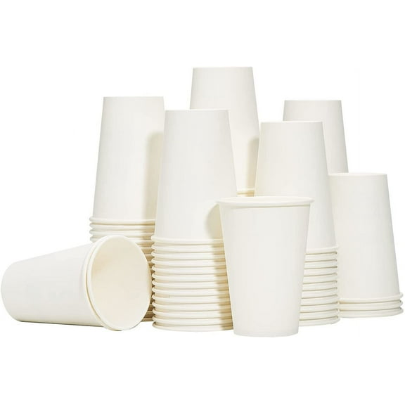 Hot Paper Coffee Cups 12 oz [1000 Pack], Disposable Coffee Cups 12 oz, Upgraded Weight Of Paper, White