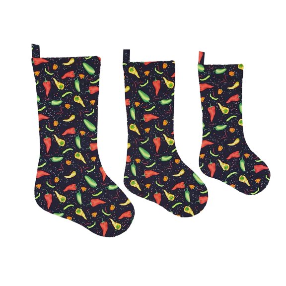 Hot Peppers Christmas Stocking by Penny's Needful Things (Large) (Single Stocking)