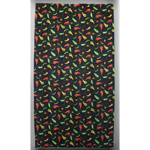 Hot Peppers French Door Curtain Panel with Tie Back (Unlined)