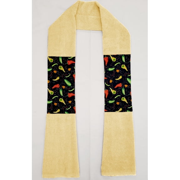 Hot Peppers Kitchen Towel Boa / Scarf (Yellow)