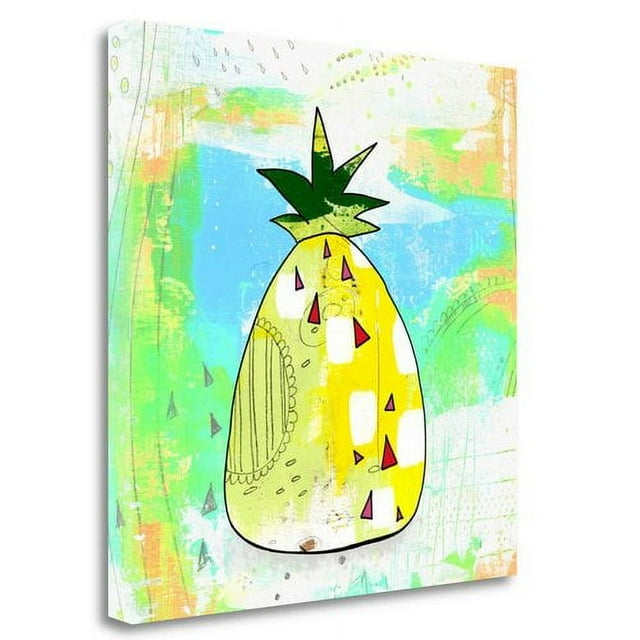 Hot Pineapple By Sarah Ogren, 25" x 25" Fine Art Giclee Print on Gallery Wrap Canvas, Ready to Hang