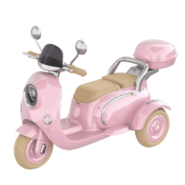 Hot Pink 12V Girl Motorcycle 3-Wheeler Battery Tricycle for Kid with Bluetooth Music LED Lights