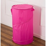 Empire Home Fashion Nylon Round Laundry Hamper, Hot Pink