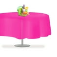 thumbnail image 1 of Hot Pink 6 Pack Premium Disposable Plastic Tablecloth 84" Inch Round Table Cover By Grandipity, 1 of 7