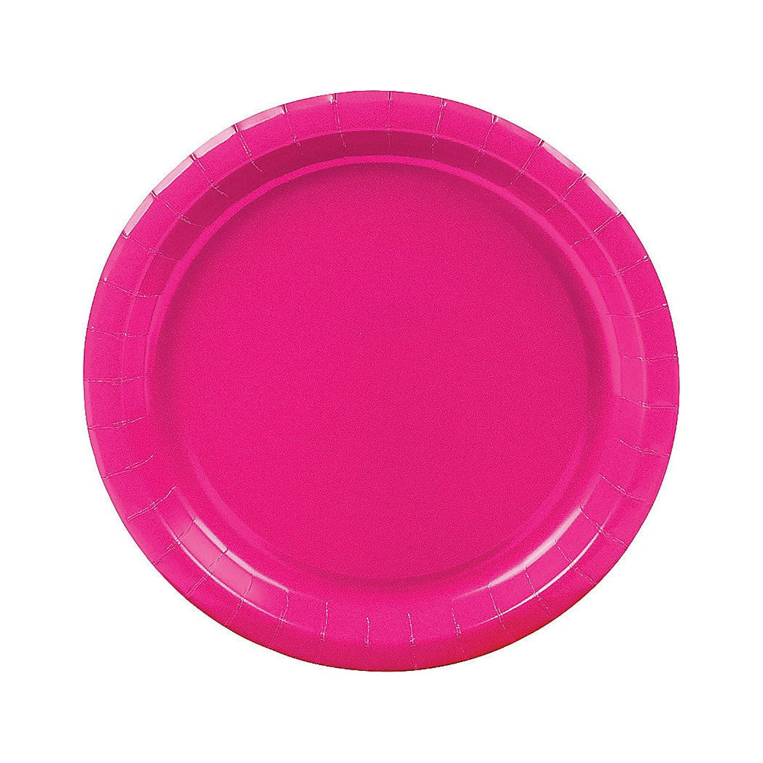 Hot Pink 7" Disposable Paper Dessert Plates - 25 Pieces