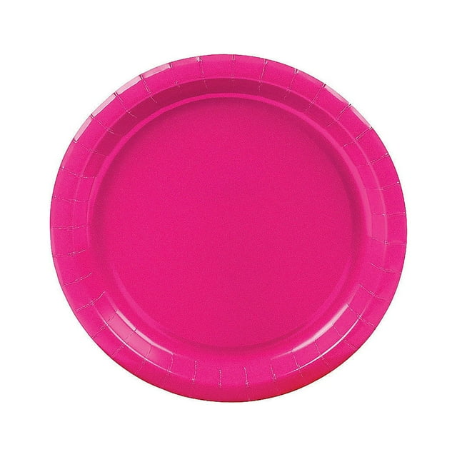Hot Pink 7" Paper Plate (24Pc) Party Supplies 24 Pieces