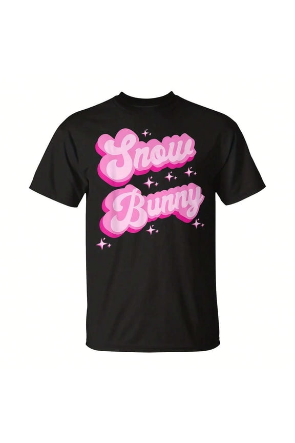 Hot Pink Aesthetic Ski Lover Winter Wonderland Snow Bunny T-Shirt