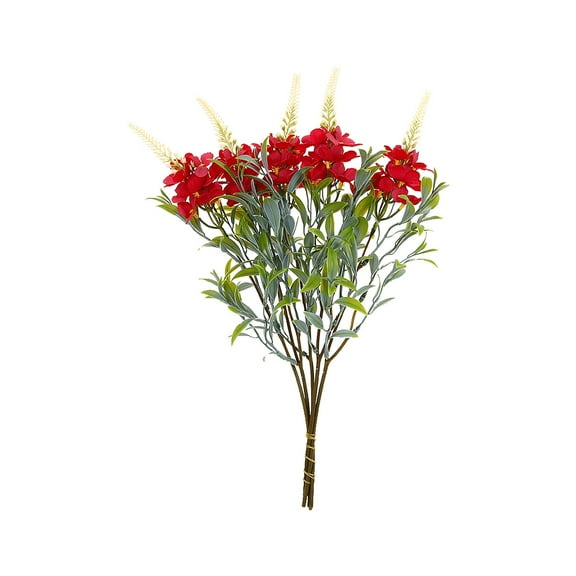 Hot Pink Artificial Flower Bouquet With Five Blossoms For Home Decor And Wedding Arrangements Realistic Design