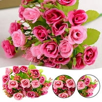 Hot Pink Artificial Silk Rose Bouquet 21 Heads With Long Stems, By Meiiso, Large Inventory!
