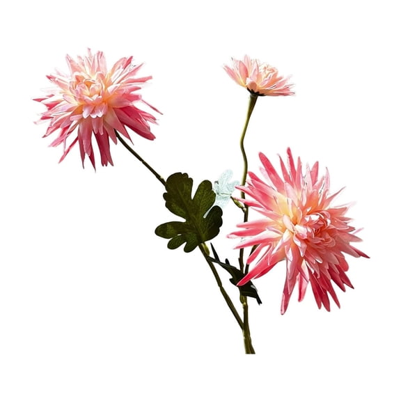 Hot Pink Artificial Spider Mum Firework Flower Bouquet Realistic Chrysanthemum Vase Decor Hot Pink