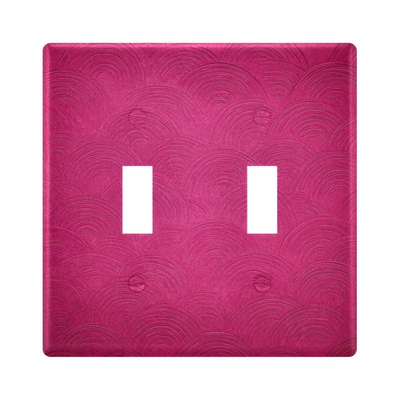 Hot Pink Background with Waves Light Switch Cover Electrical Outlet Cover Replaceable Wall Plates 2-Gang