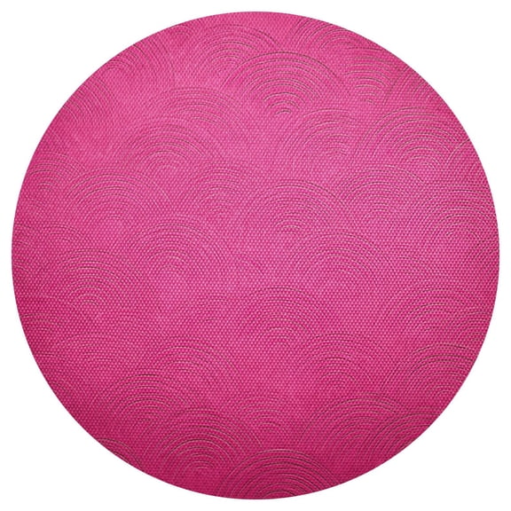 Hot Pink Background with Waves PVC Round Grid Placemat Table Mat 1 Pc 15.4" x 15.4"