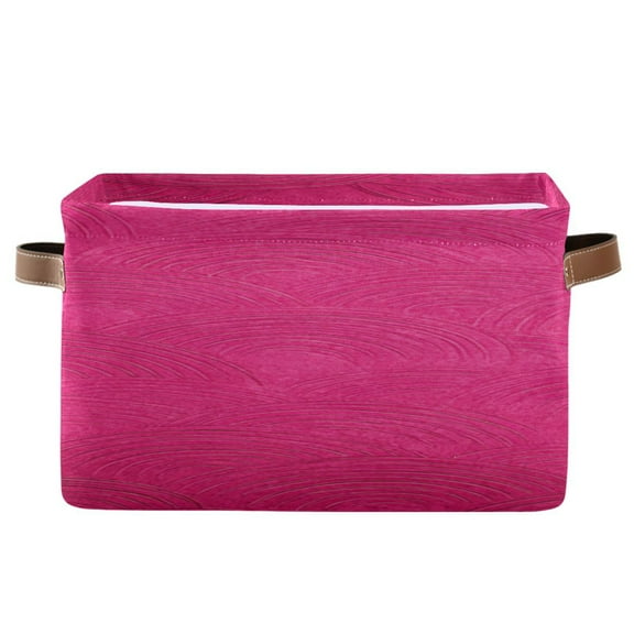 Hot Pink Background with Waves Square Storage Bins with Handles Collapsible Containing Box 1 Pack
