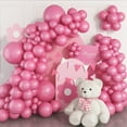 thumbnail image 1 of Hot Pink Balloon Garland, Retro Pink Balloons Arch Kit 18/12/10/5 Inch Retro Rose Red Latex Pink Balloons for Girls Birthday Gender Reveal Baby Shower Wedding Bridal Shower Party Decorations, 1 of 3